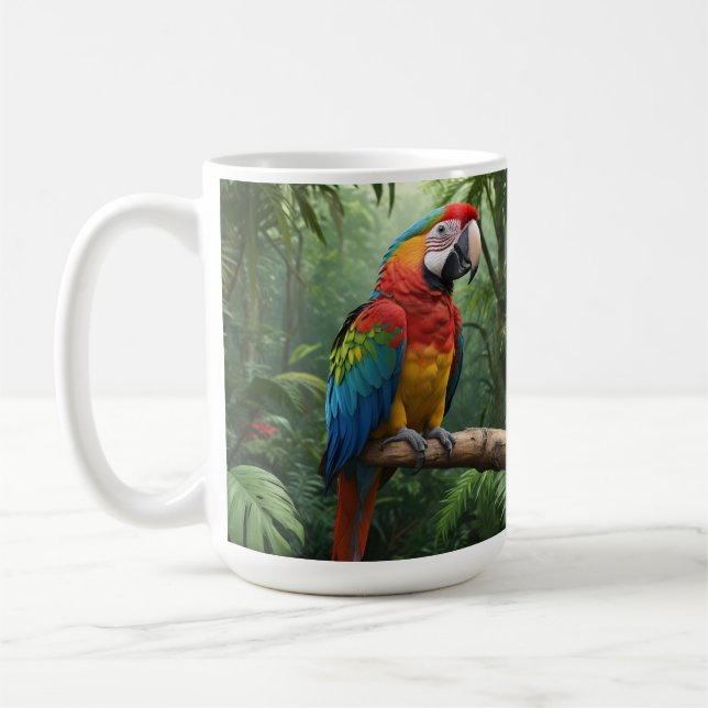 Macaw Parrot in the Jungle Coffee Mug (Left)