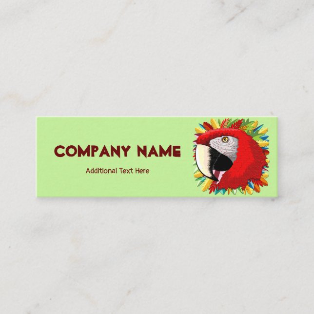 Macaw Parrot Paper Craft Mini Business Card (Front)
