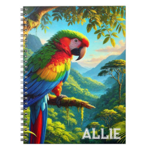 Macaw Parrot Rainforest Spiral Photo Notebook