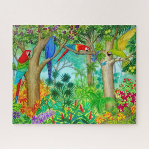 Macaw Parrot Tropical Jungle Jigsaw Puzzle