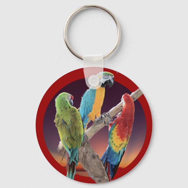 Macaw Parrots Key Ring (Front)