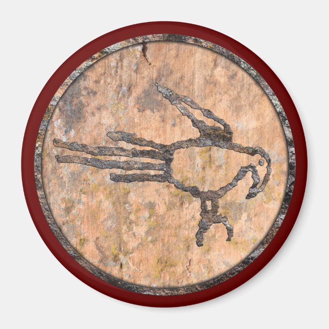 Macaw Petroglyph Magnet (Front)