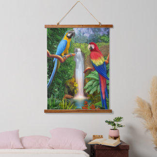 Macaw Tropical Parrots Hanging Tapestry