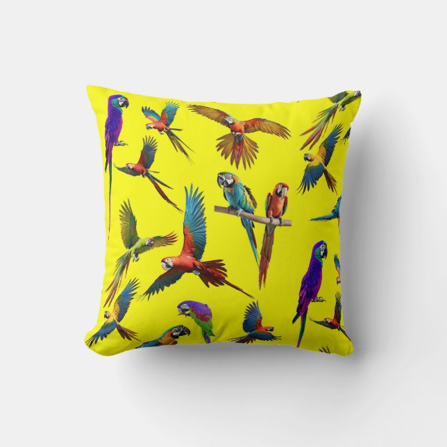 Macaws and more macaws cushion (Front)