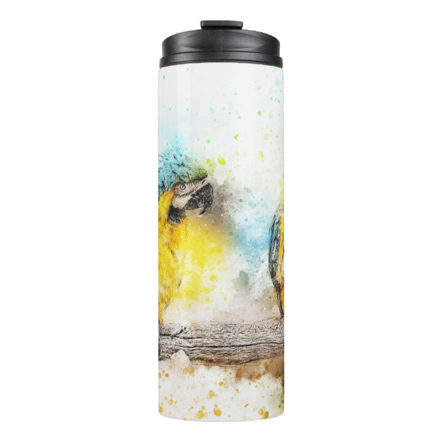 Macaws On Branch Thermal Tumbler (Front)