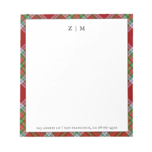 MacBain MacBean Clan Tartan Plaid Pattern Notepad