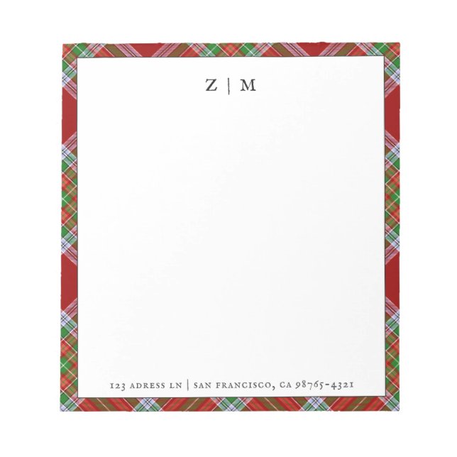 MacBain MacBean Clan Tartan Plaid Pattern Notepad (Front)