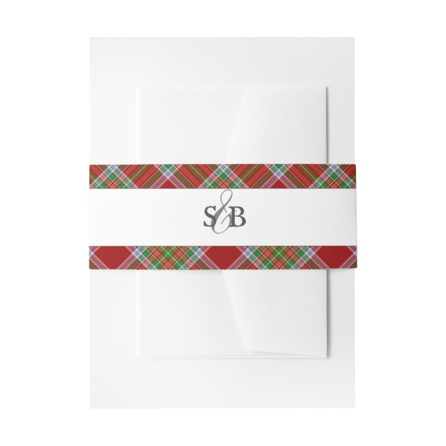 MacBain MacBean Clan Tartan Scottish Plaid Invitation Belly Band (Front Example)