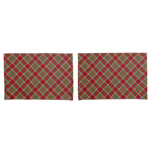 MacBain MacBean Scottish Clan Tartan Plaid Pillowcase (Front-Set)