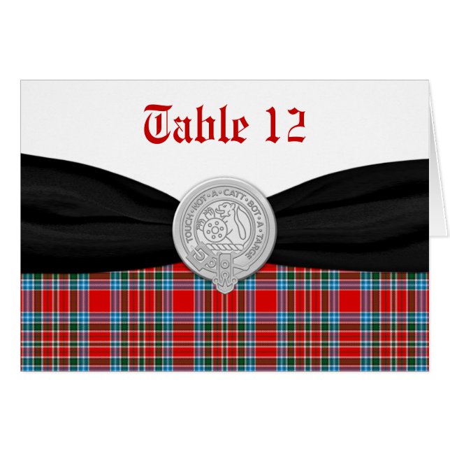 MacBean Ancient Tartan Table Card (Front Horizontal)