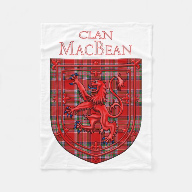 MacBean Tartan Scottish Plaid Lion Rampant Fleece Blanket (Front)