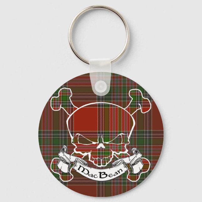 MacBean Tartan Skull Key Ring (Front)