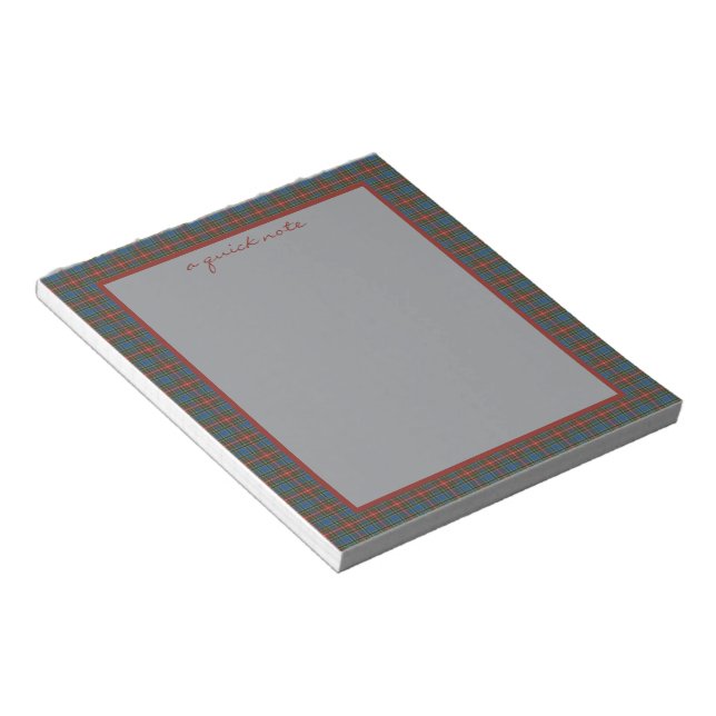 MacBeth Ancient Original Scottish Tartan  Notepad (Angled)