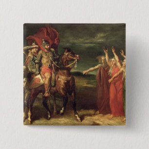 Macbeth and the Three Witches, 1855 15 Cm Square Badge