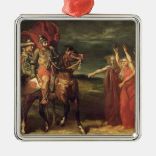 Macbeth and the Three Witches, 1855 Metal Ornament