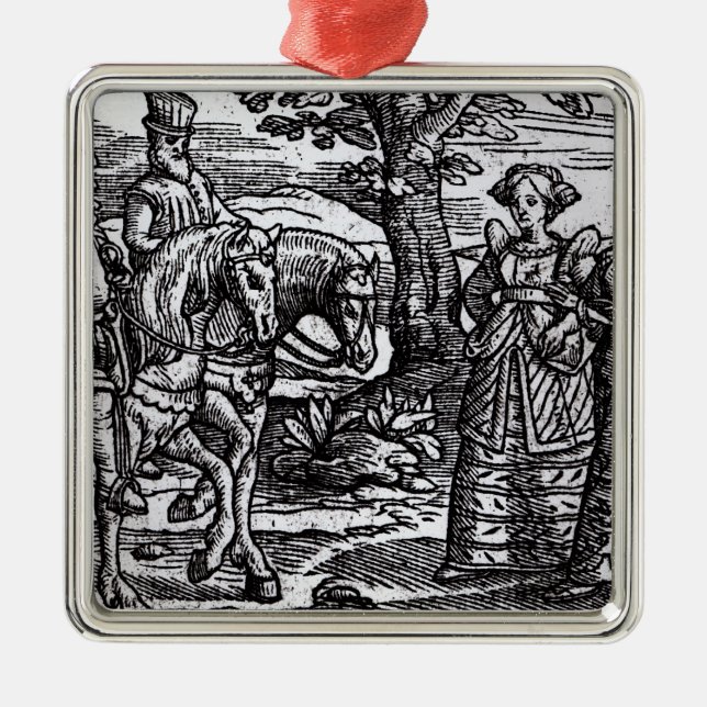 Macbeth, Banquo and the Three Witches Metal Ornament (Front)