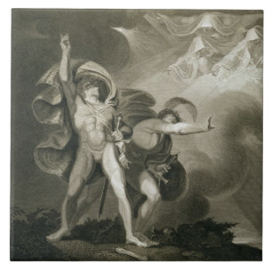 Macbeth, Banquo and the Three Witches on the Heath Ceramic Tile