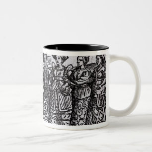 Macbeth, Banquo and the Three Witches Two-Tone Coffee Mug