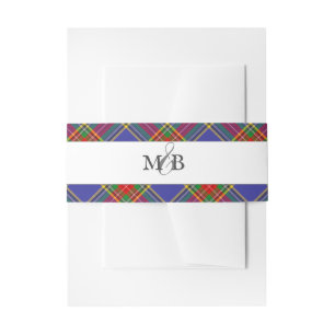 MacBeth Clan Tartan Scottish Plaid Invitation Belly Band