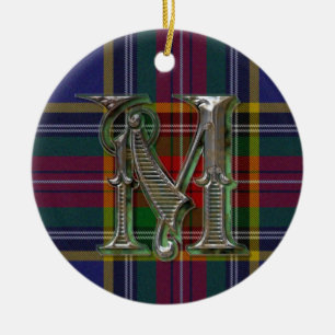 MacBeth Plaid Monogram ornament