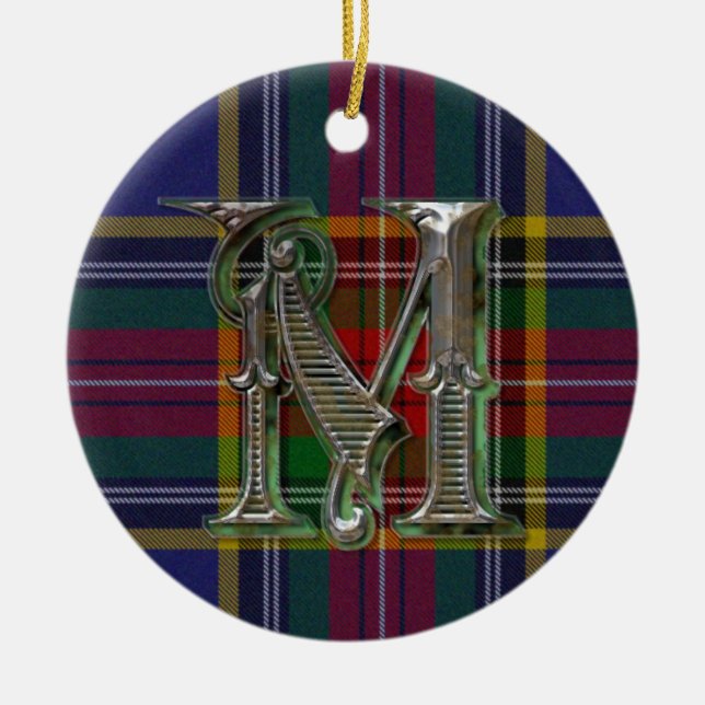 MacBeth Plaid Monogram ornament (Front)