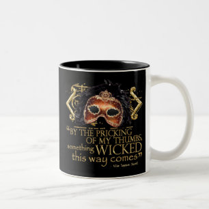 Macbeth "Something Wicked" Quote (Gold Version) Two-Tone Coffee Mug