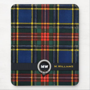 Macbeth Tartan Monogram Mouse Pad