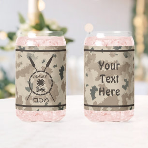 Maccabee Shield And Spears Desert Can Glass