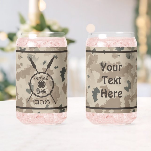 Maccabee Shield And Spears Desert Can Glass (Insitu (Wedding))