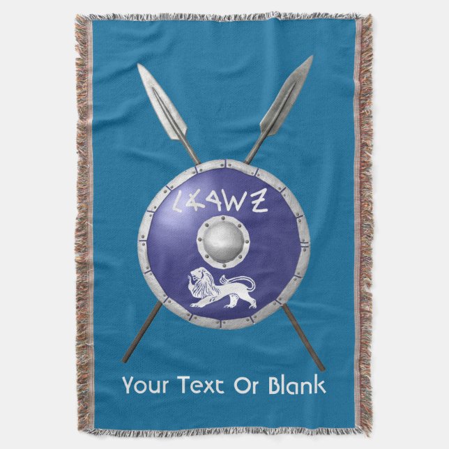 Maccabee Shield And Spears Throw Blanket (Front Vertical)