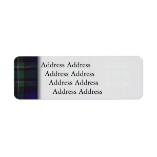 Maccallum clan Plaid Scottish tartan Return Address Label