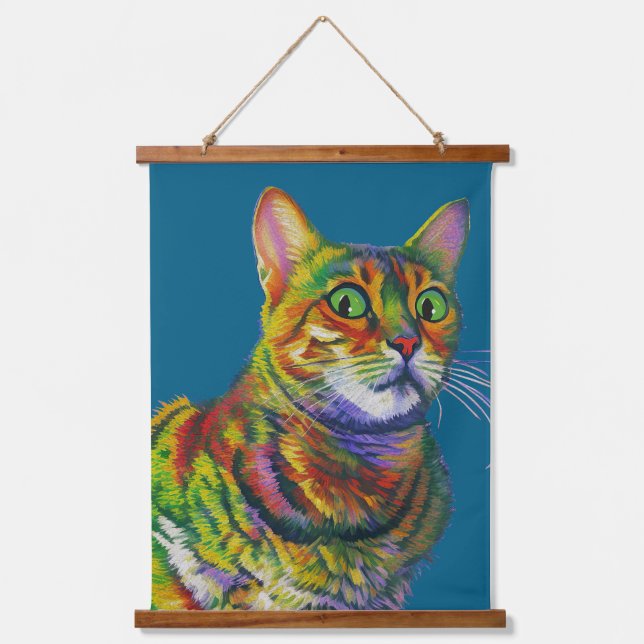 Macchi Kitty in Disbelief Hanging Tapestry (Front)
