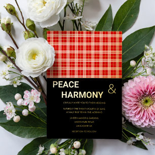 MacClan Tartan Red Black Gold Pattern Wedding