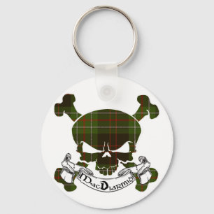 MacDiarmid Tartan Skull Key Ring
