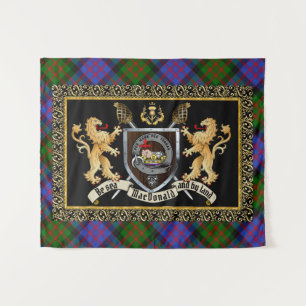 MacDonald Clan Badge & Motto w/Lions Tapestry