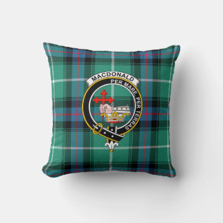 MacDonald Clan Tartan, Badge and Motto Pillow