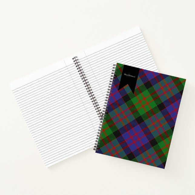 MacDonald Clan Tartan Scottish Plaid Notebook (Inside)