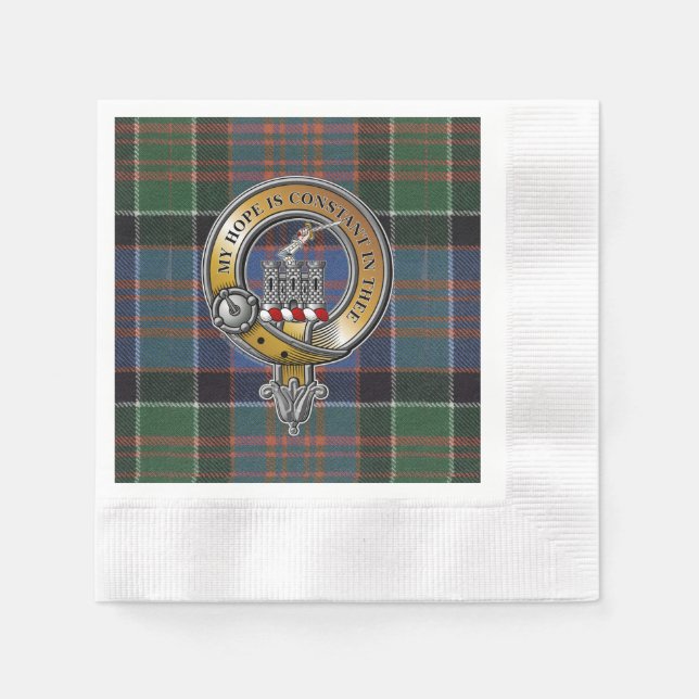 MacDonald Clanranald Tartan & Badge Napkin (Front)