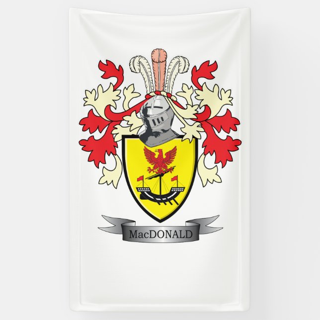 MacDonald Family Crest Coat of Arms Banner (Vertical)
