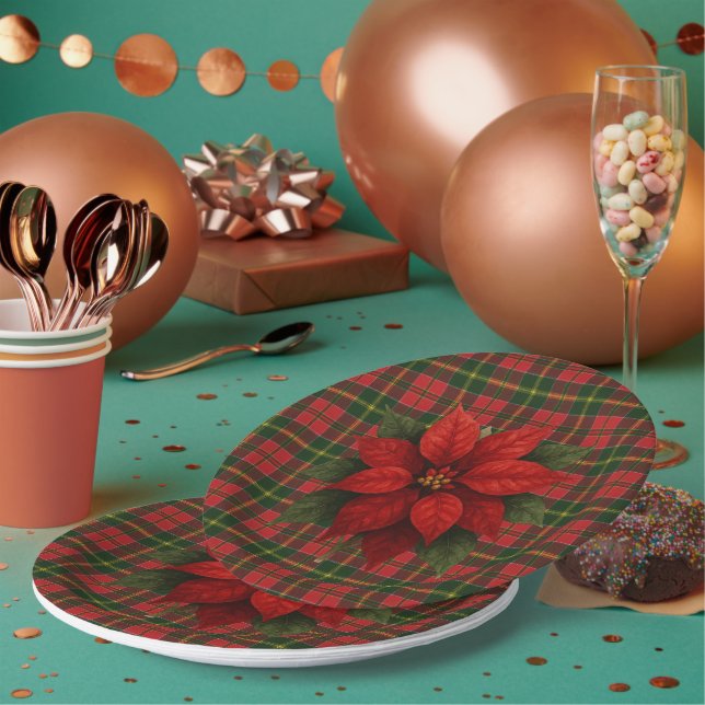  MacDonald Kingsburgh Scottish Tartan Christmas Paper Plate (Multi)