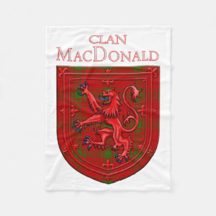 MacDonald of Sleat Tartan Scottish Plaid Lion Ramp Fleece Blanket