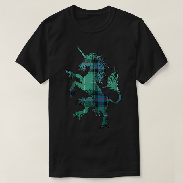 MacDonald of the Isles Tartan Unicorn T-Shirt (Design Front)