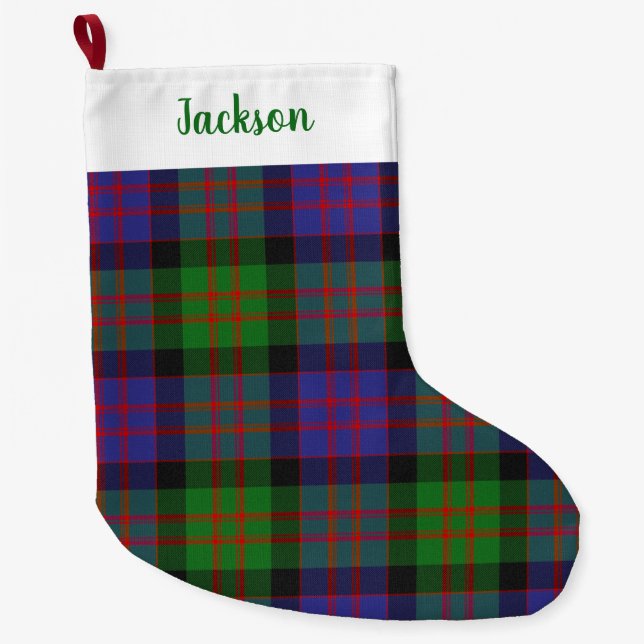 MacDonald Scottish Clan Tartan Plaid Pattern Large Christmas Stocking (Front)