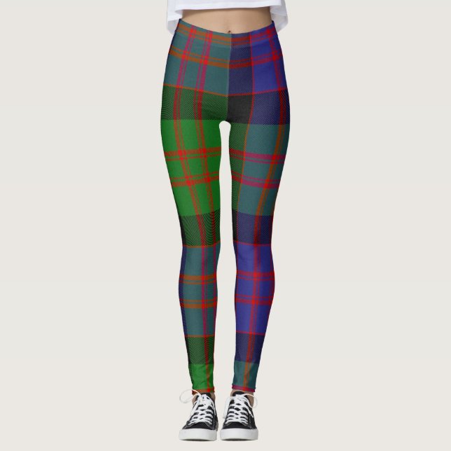 MacDonald Scottish Clan Tartan Plaid Pattern Leggings (Front)