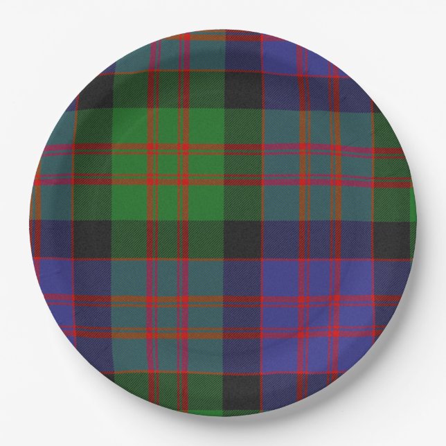 MacDonald Scottish Clan Tartan Plaid Pattern Paper Plate (Front)