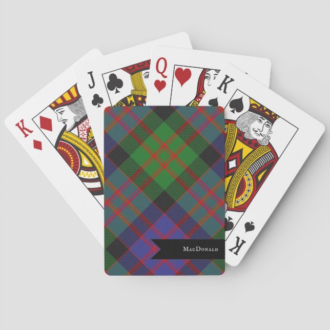 MacDonald Scottish Clan Tartan Plaid Pattern Playing Cards (Back)