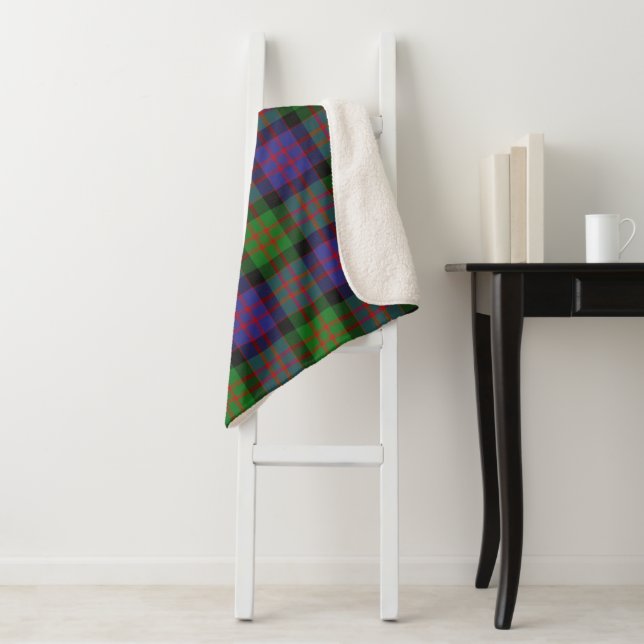 MacDonald Scottish Clan Tartan Plaid Pattern Sherpa Blanket (In Situ)
