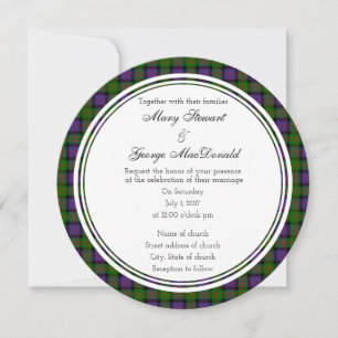 MacDonald Scottish Wedding Round Invitation