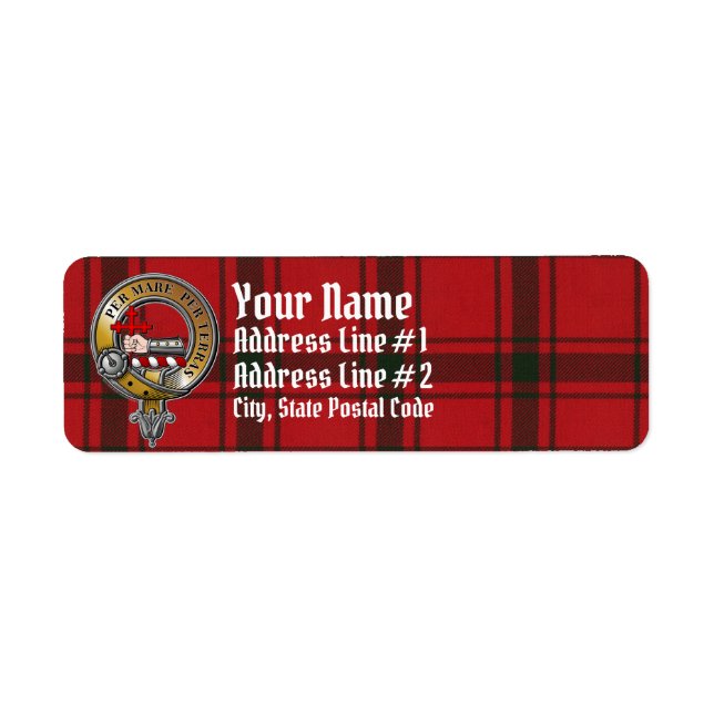 MacDonald Sleet Tartan & Badge Return Address Label (Front)