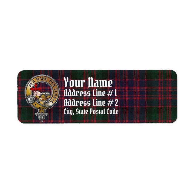 MacDonald Tartan & Badge Return Address Label (Front)